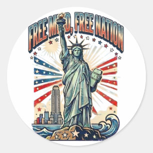 Sticker Rond Conception d'esprit libre nation libre