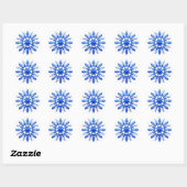 Sticker Rond Conception détaillée de Snowflake (Feuille)