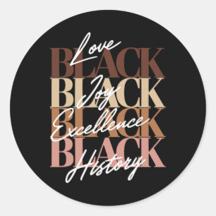 Sticker Rond Conception d'histoire noire pour femmes Amour noir