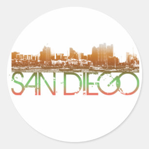Sticker Rond Conception d'horizon de San Diego
