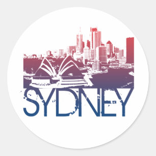 Sticker Rond Conception d'horizon de Sydney