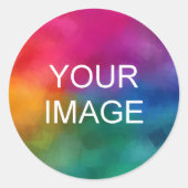 Sticker Rond Conception d'image personnalisée ou logo Modèle si (Devant)