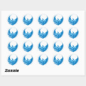 Sticker Rond Conception d'oiseau de phénix cool (Feuille)