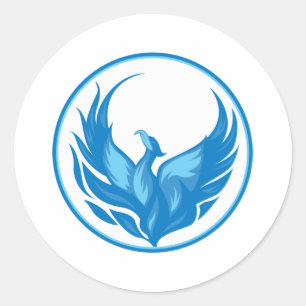 Sticker Rond Conception d'oiseau phénix cool