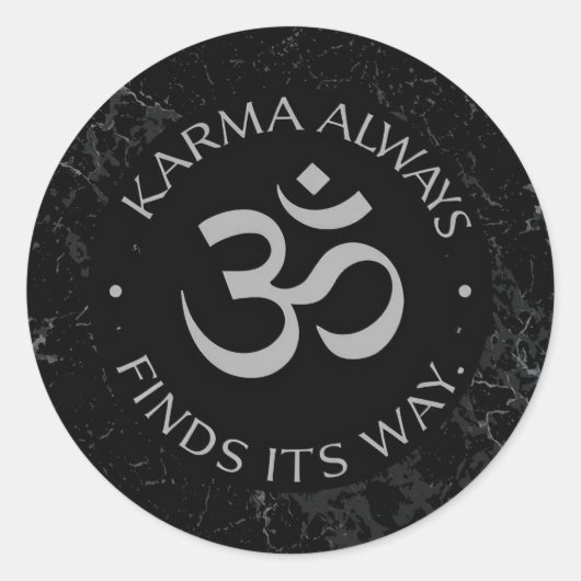 Sticker Rond Conception d'Om de Karma spirituel - Collection Mi (Devant)