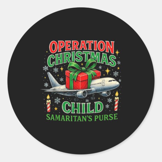 Sticker Rond Conception d'Opération Enfant de Noël Sac à main d (Devant)