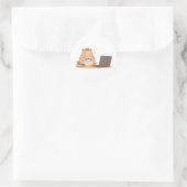 Sticker Rond Conception d'ordinateur portable de codeur de capy (Sac)