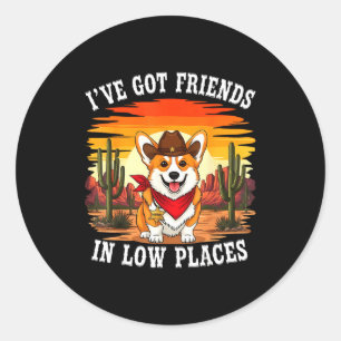 Sticker Rond Conception drôle de Corgi pour hommes femmes enfan