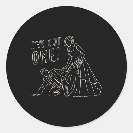 Sticker Rond Conception drôle de mariée et de marié (Devant)
