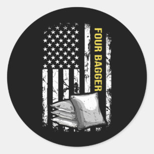 Sticker Rond Conception du 4 juillet pour un joueur de cornhole