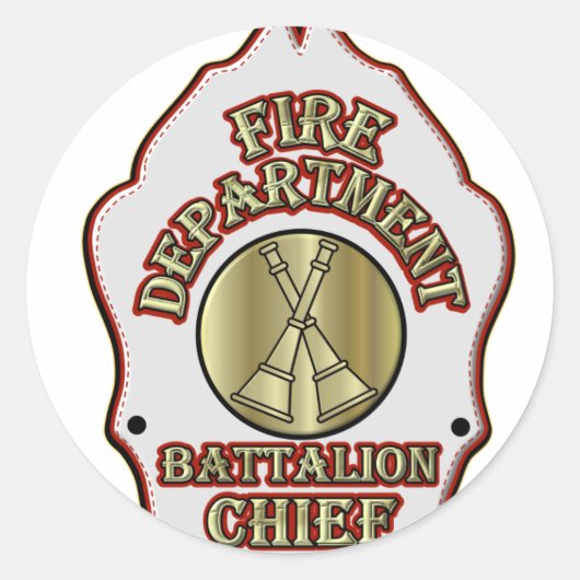 Sticker Rond Conception du bouclier chef du bataillon du servic (Devant)