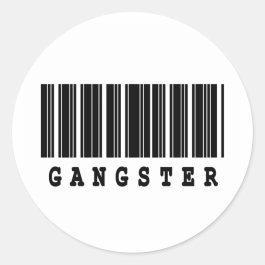 Sticker Rond conception du code barre de gangster (Devant)