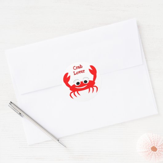 Sticker Rond Conception du crabe (Enveloppe)