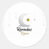 Sticker Rond Conception du croissant Ramadan Kareem - Mubarak i (Devant)