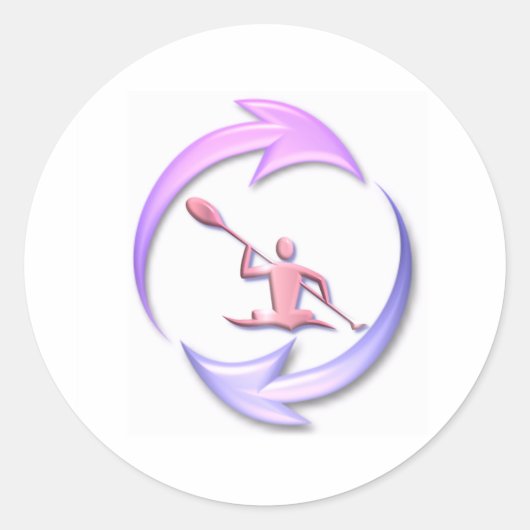 Sticker Rond Conception du cycle Kayak (Devant)