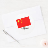 Sticker Rond Conception du drapeau chinois (Enveloppe)