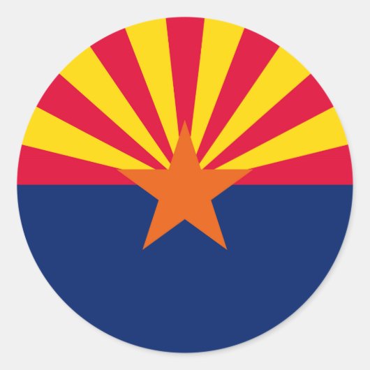 Sticker Rond Conception du drapeau de l'État de l'Arizona (Devant)