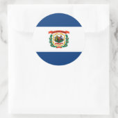 Sticker Rond Conception du drapeau de l'État de Virginie-Occide (Sac)