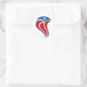 Sticker Rond Conception du drapeau de Porto Rico Curvy (Sac)