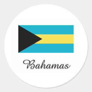 Sticker Rond Conception du drapeau des Bahamas