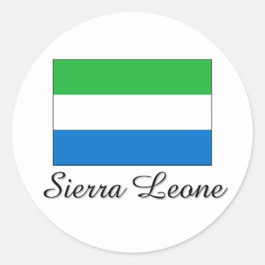 Sticker Rond Conception du drapeau Sierra Leone (Devant)