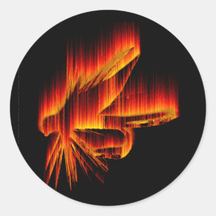 Sticker Rond Conception du feu de mouche