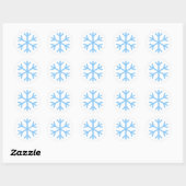 Sticker Rond Conception du flocon de neige bleu (Feuille)