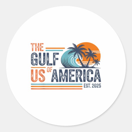 Sticker Rond Conception Du Golfe Des États-Unis - Golfe Des Éta (Devant)