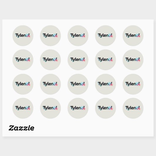 Sticker Rond Conception du logo Tylenol (Feuille)
