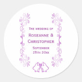 Sticker Rond Conception du Mariage de défilement des cloches vi (Devant)