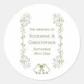 Sticker Rond Conception du Mariage Sage Bells Sollwork (Devant)