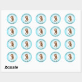 Sticker Rond Conception du singe Conception de la vaccination (Feuille)