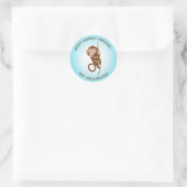 Sticker Rond Conception du singe Conception de la vaccination (Sac)