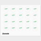 Sticker Rond Conception du texte vert (Feuille)