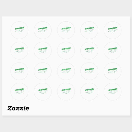 Sticker Rond Conception du texte vert (Feuille)