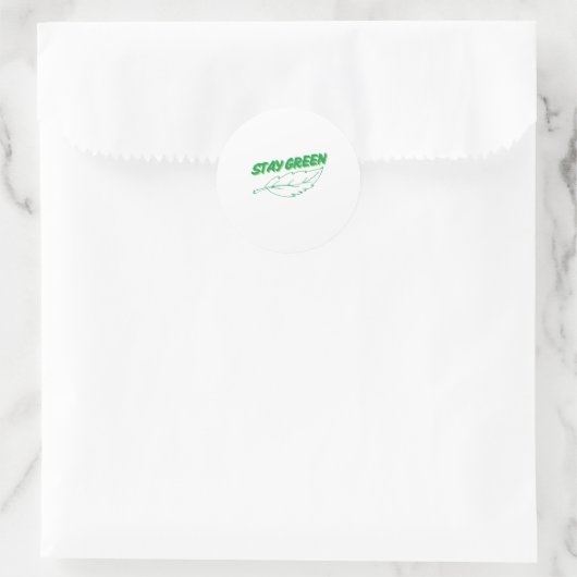 Sticker Rond Conception du texte vert (Sac)