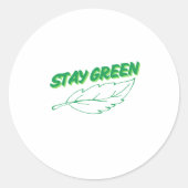 Sticker Rond Conception du texte vert (Devant)