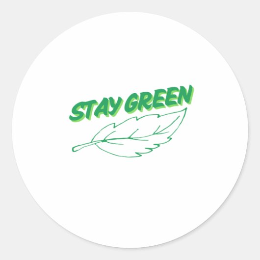 Sticker Rond Conception du texte vert (Devant)