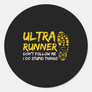 Sticker Rond Conception d'ultra-marathon pour un coureur d'ultr