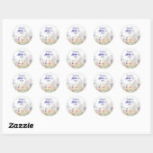 Sticker Rond Conception élégante de fleurs joyeuse fête des mèr (Feuille)