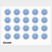 Sticker Rond Conception élégante de flocon de neige en 3D (Feuille)