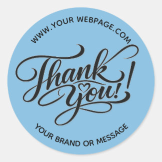 Sticker Rond Conception élégante de « Merci » avec cœur en lett
