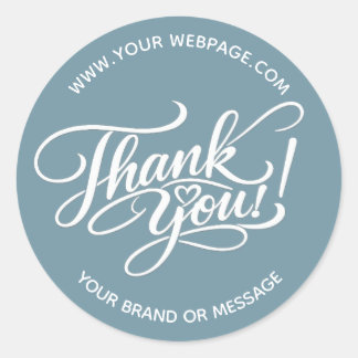 Sticker Rond Conception élégante de « Merci » avec lettrage man