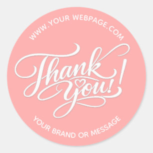 Sticker Rond Conception élégante de « Merci » avec lettrage man