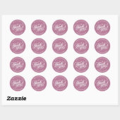 Sticker Rond Conception élégante de « Merci » écrite à la main (Feuille)