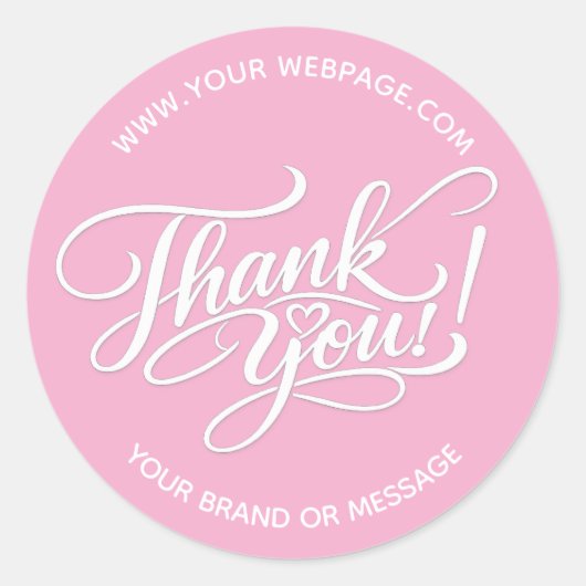Sticker Rond Conception élégante de « Merci » écrite à la main (Devant)