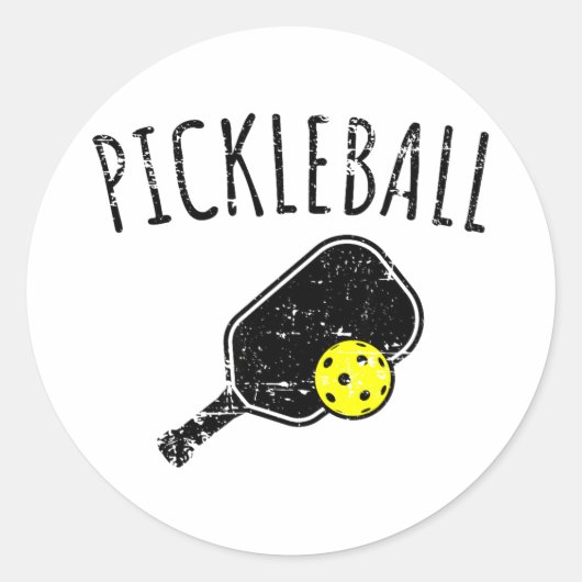 Sticker Rond Conception en détresse de pickleball (Devant)