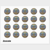 Sticker Rond Conception en verre tendu avec une libellule class (Feuille)