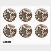 Sticker Rond Conception Florale 23 (Feuille)