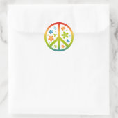 Sticker Rond Conception florale de paix (Sac)